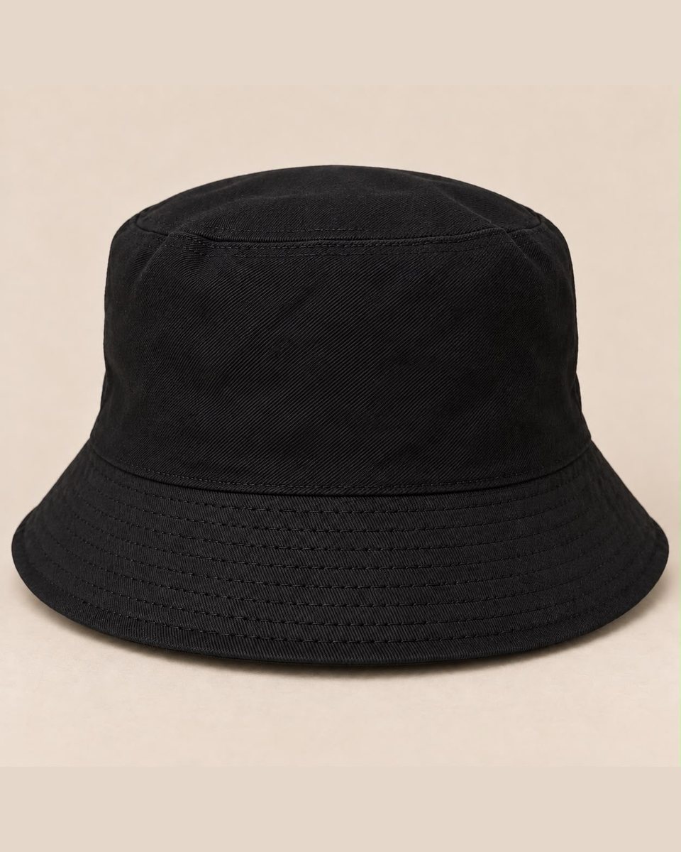 Dirty Leeds® Smiley Red Bull Emblem Black Bucket Hat – back view.